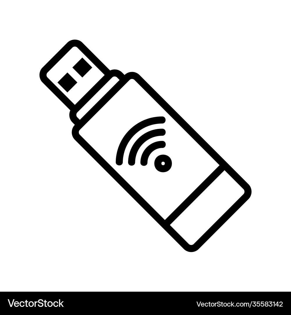 Flash disk icon in line style about internet Flash disk icon in line style about internet vector image