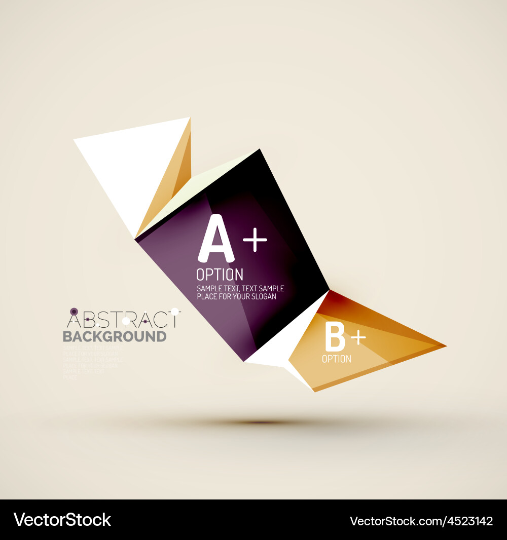 Geometric shapes with sample text abstract vector image