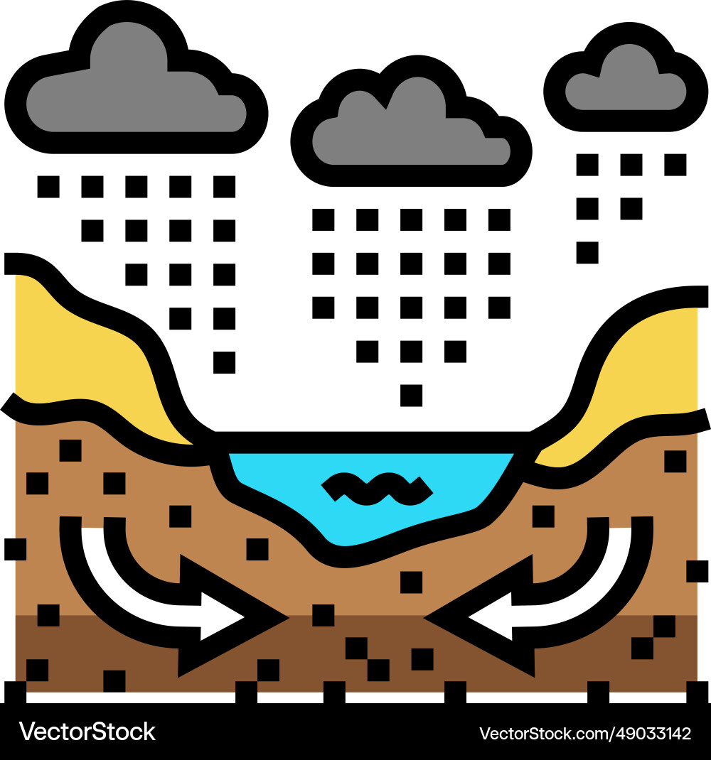 Geotechnical analysis hydrogeologist color icon Geotechnical analysis hydrogeologist color icon Vector Image