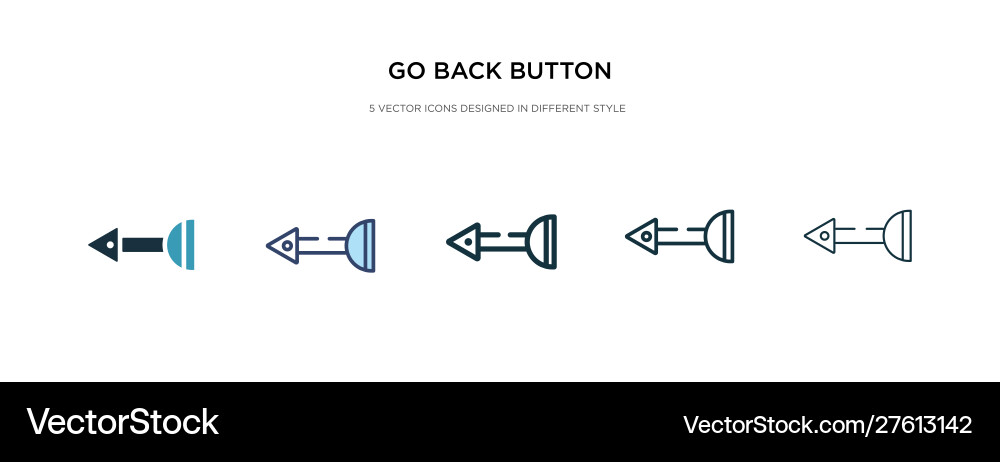 Go back button icon in different style two Go back button icon in different style two vector image