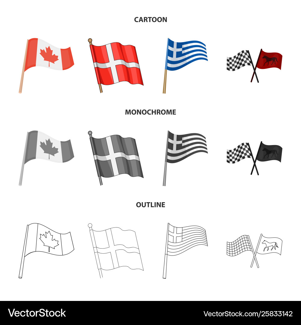 Isolated object world and flag symbol vector image
