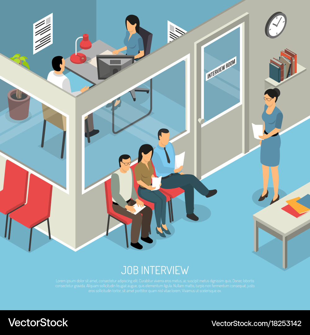 Job Interview Queue Vector Image