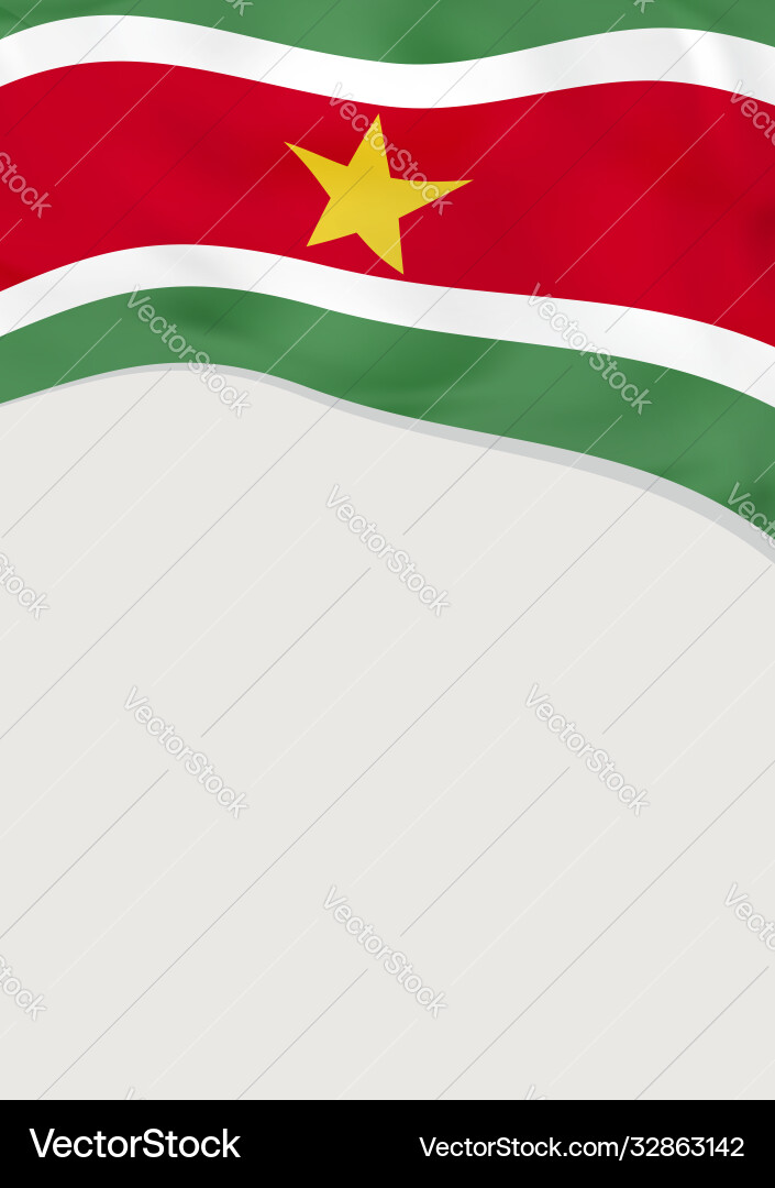 Leaflet design with flag suriname template Vector Image