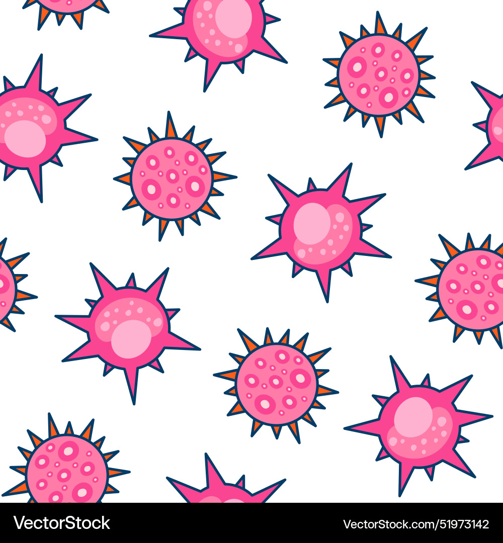 Microbes and pathogen seamless pattern vector image