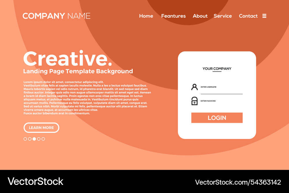 New abstract landing page template Vector Image