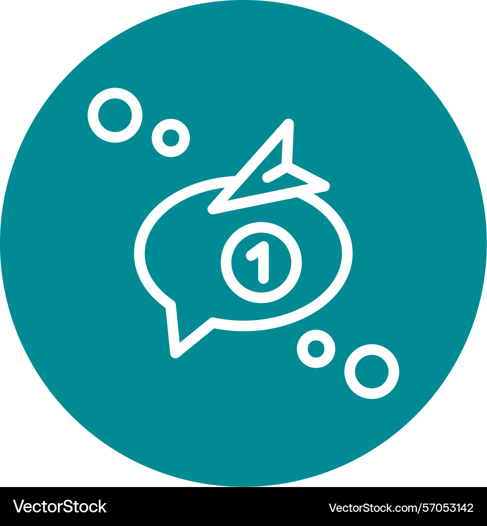 Receive message line circle style icon design Vector Image