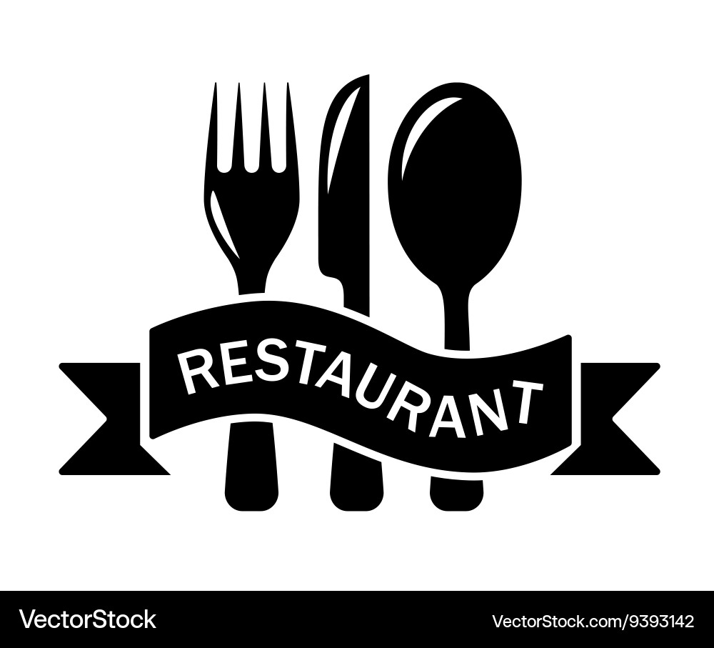 Restaurant Symbol with Utensils – Royalty-Free Vector | VectorStock, image size:1000x907