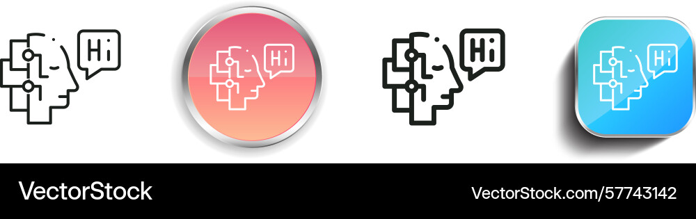 Robot icon thin linear regular and button style Robot icon thin linear regular and button style vector image