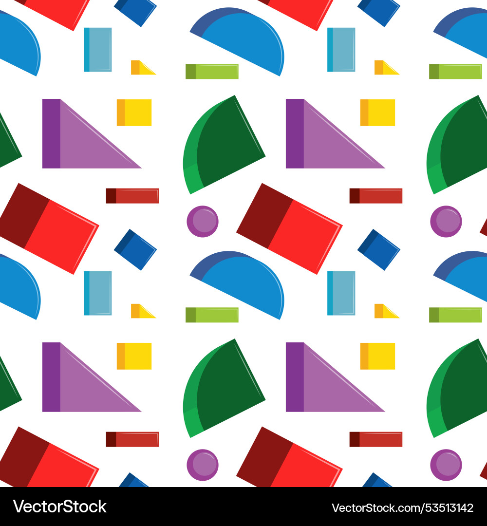 Seamless pattern with various colorful geometric Vector Image