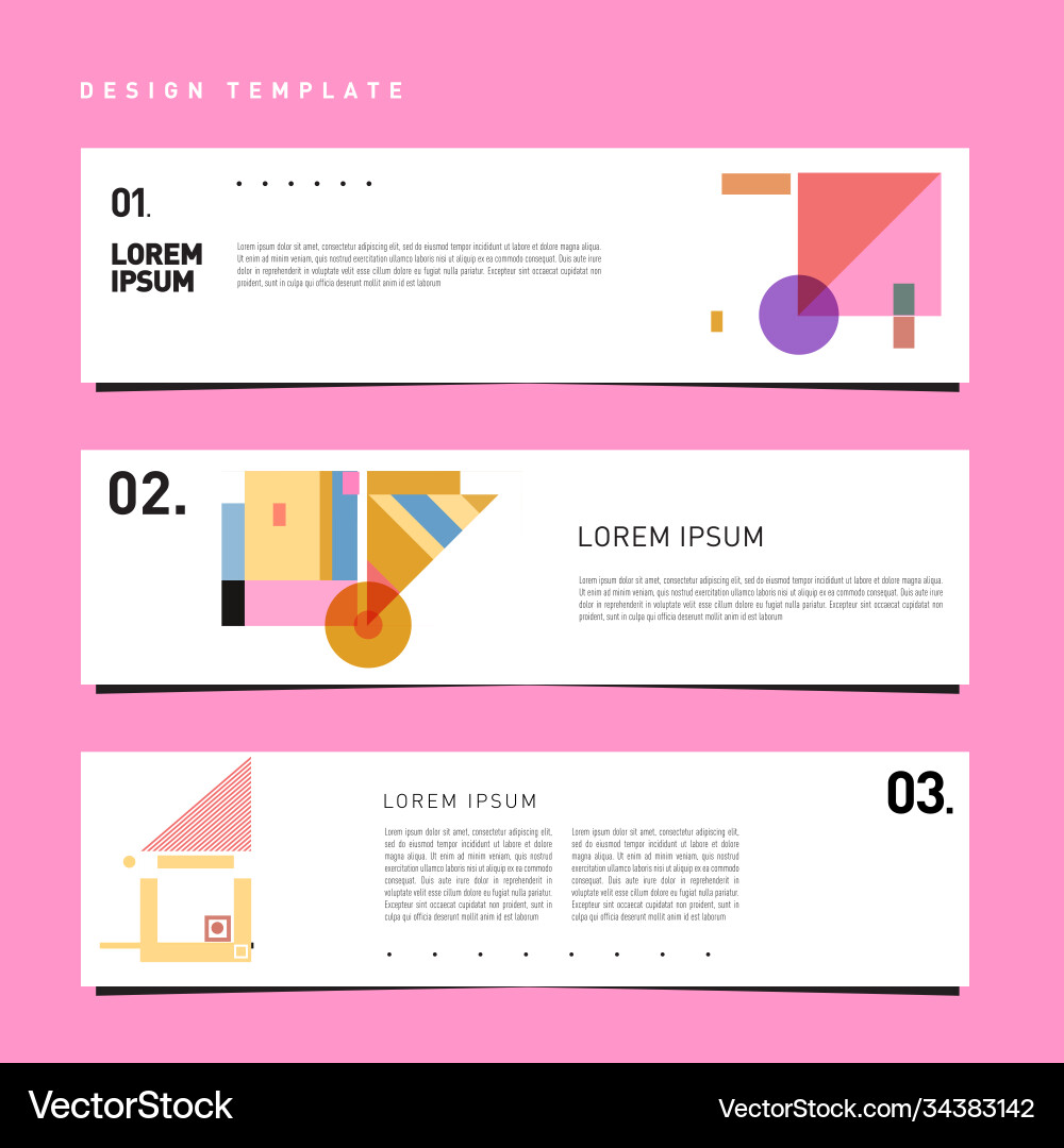 Set abstract banner web design template retro Vector Image
