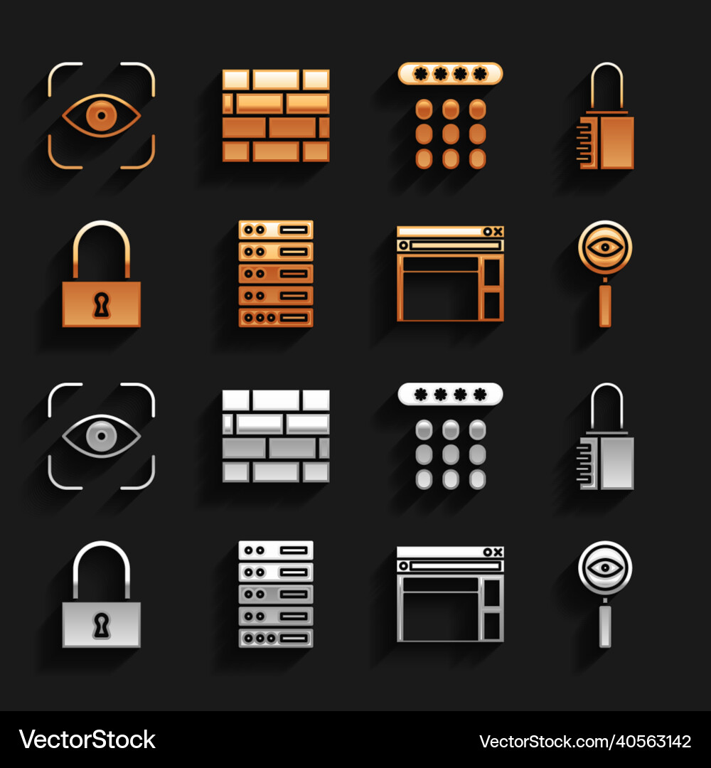 Set server data web hosting safe combination Set server data web hosting safe combination vector image