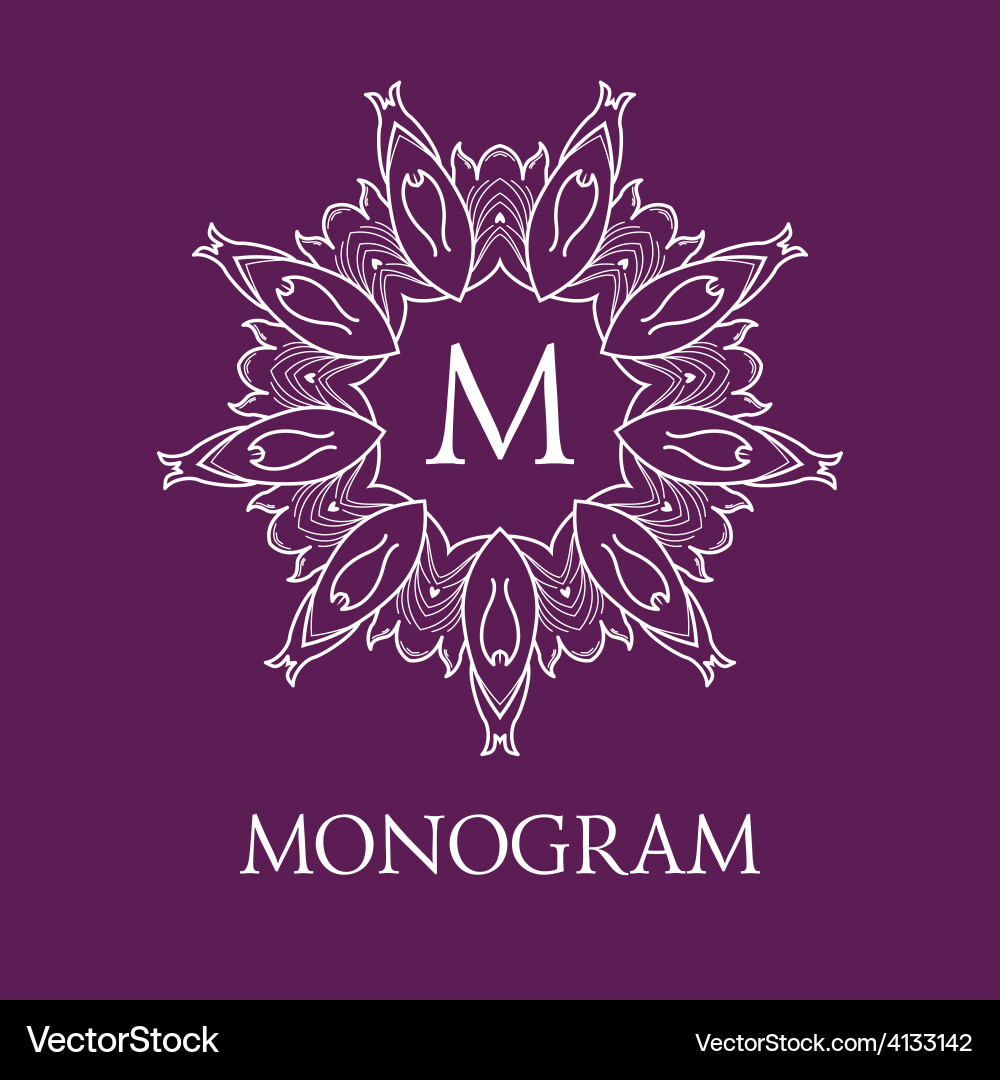 Simple and elegant monogram design template vector image