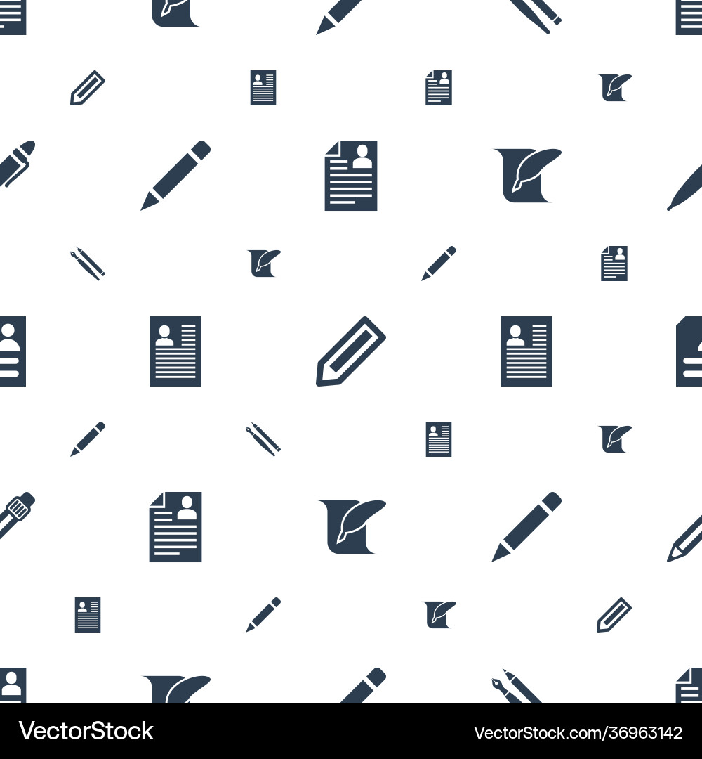 Write icons pattern seamless white background vector image