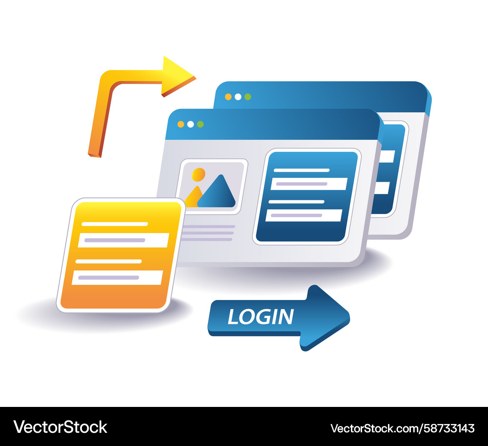 Account Login Process Vector Image