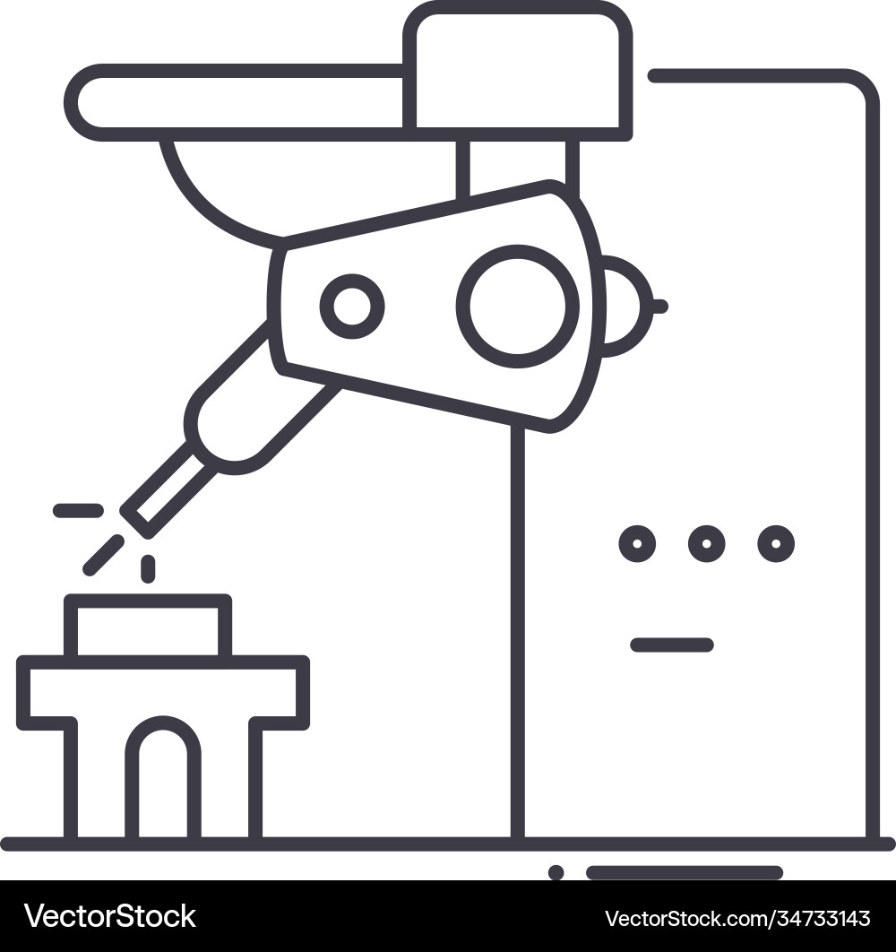 Assembly line icon linear isolated Assembly line icon linear isolated Vector Image