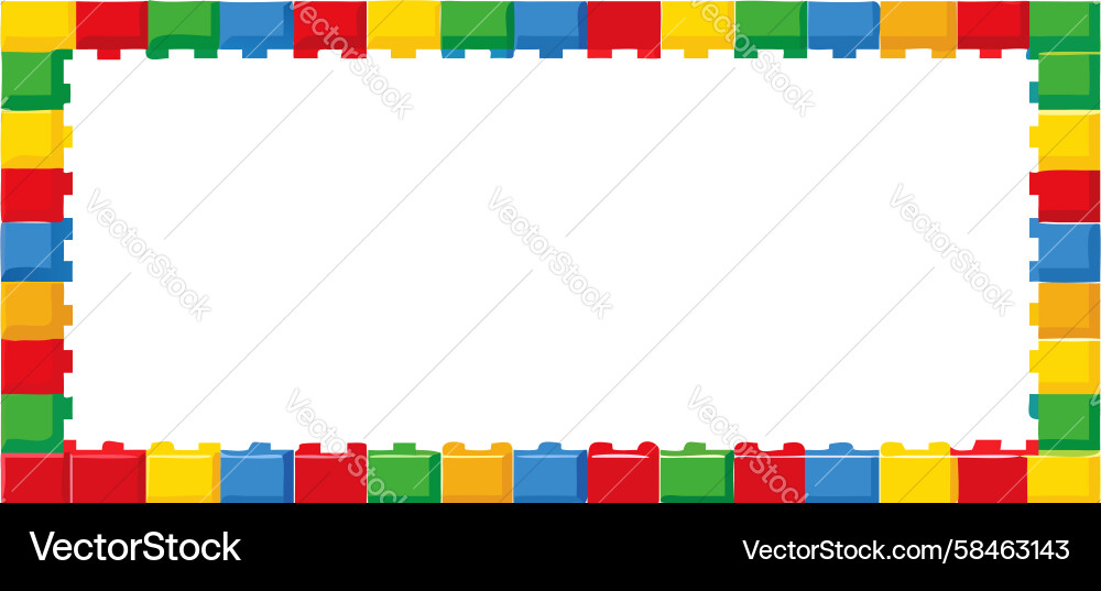 Bright Building Block Frame Vector Image