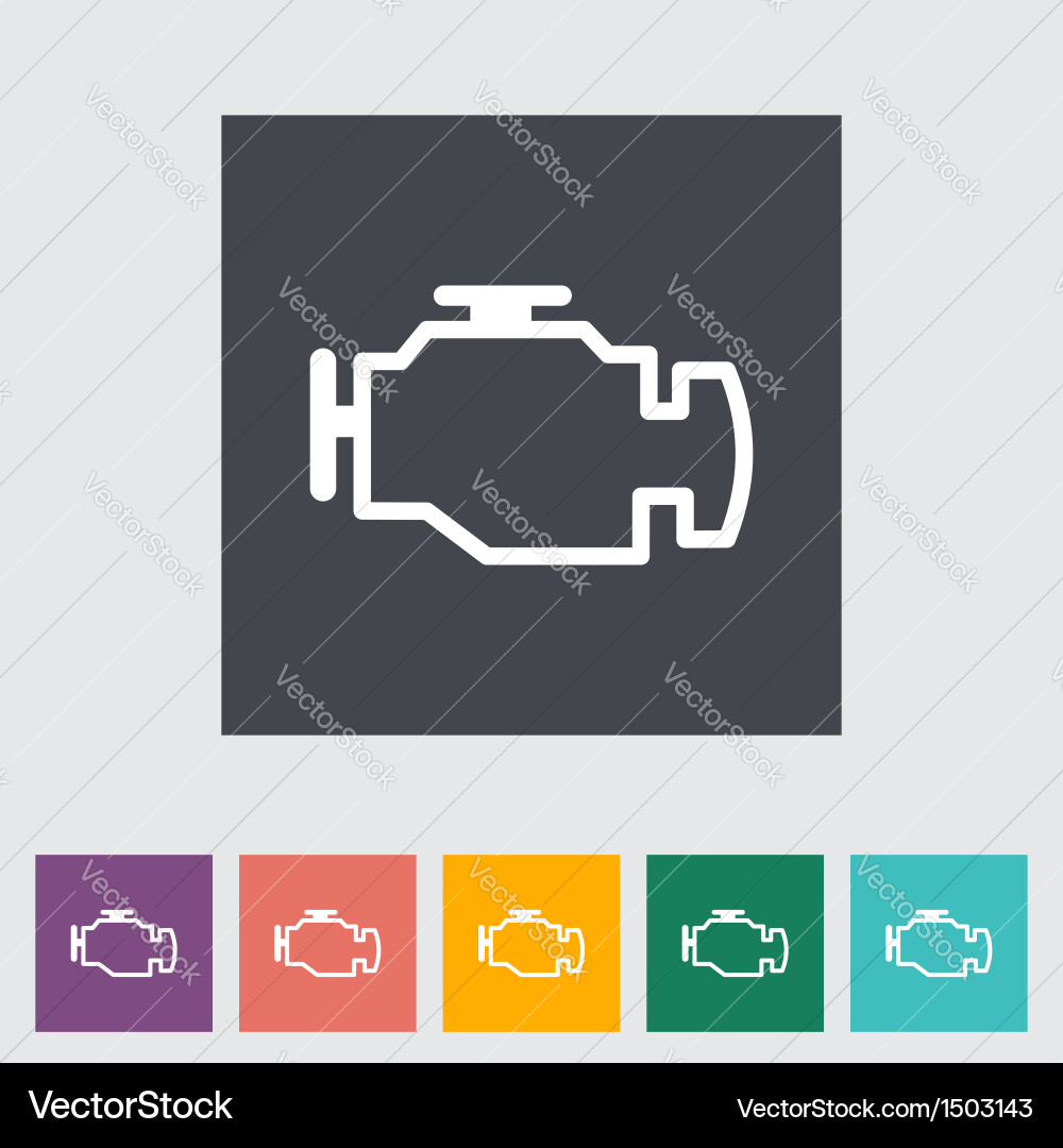 Engine Icon - Flat Single Royalty Free Vector Image