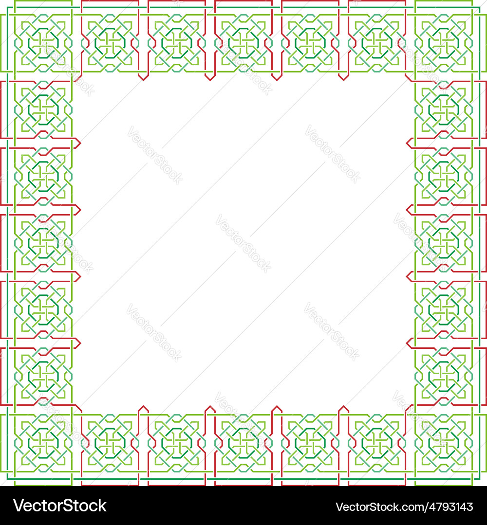 Frame with tangled arabic pattern vector image
