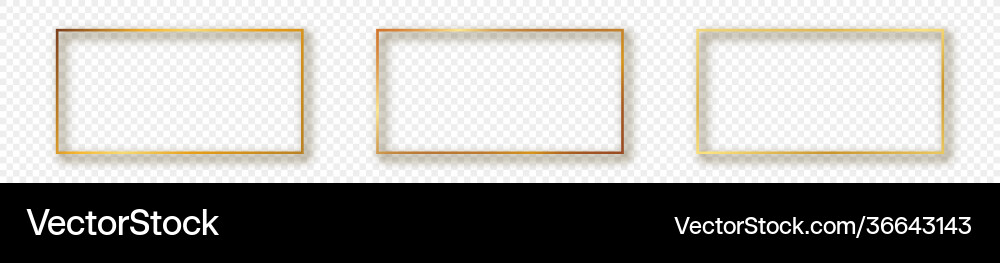 Gold glowing rectangular shape frame Gold glowing rectangular shape frame vector image