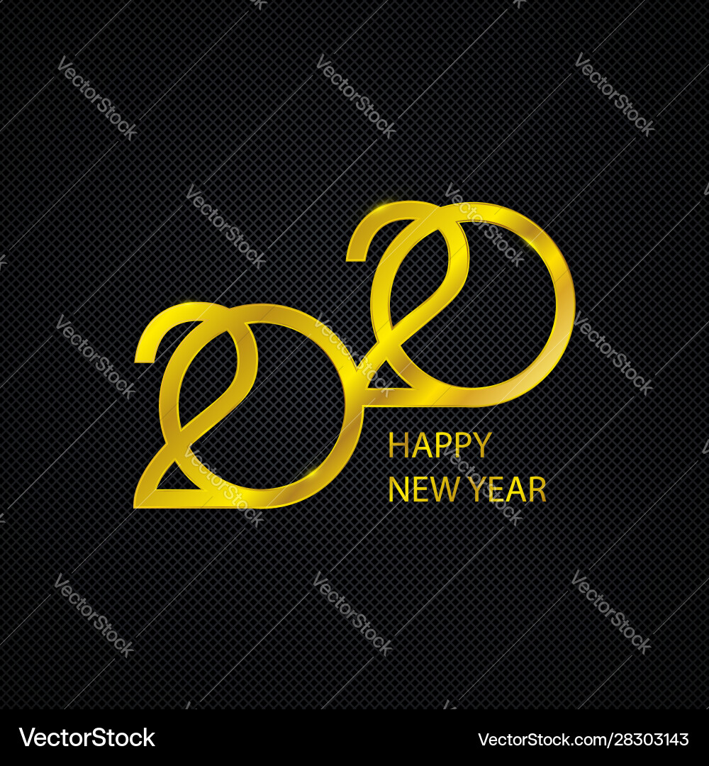 Golden 2020 new year logo holiday greeting card Golden 2020 new year logo holiday greeting card vector image