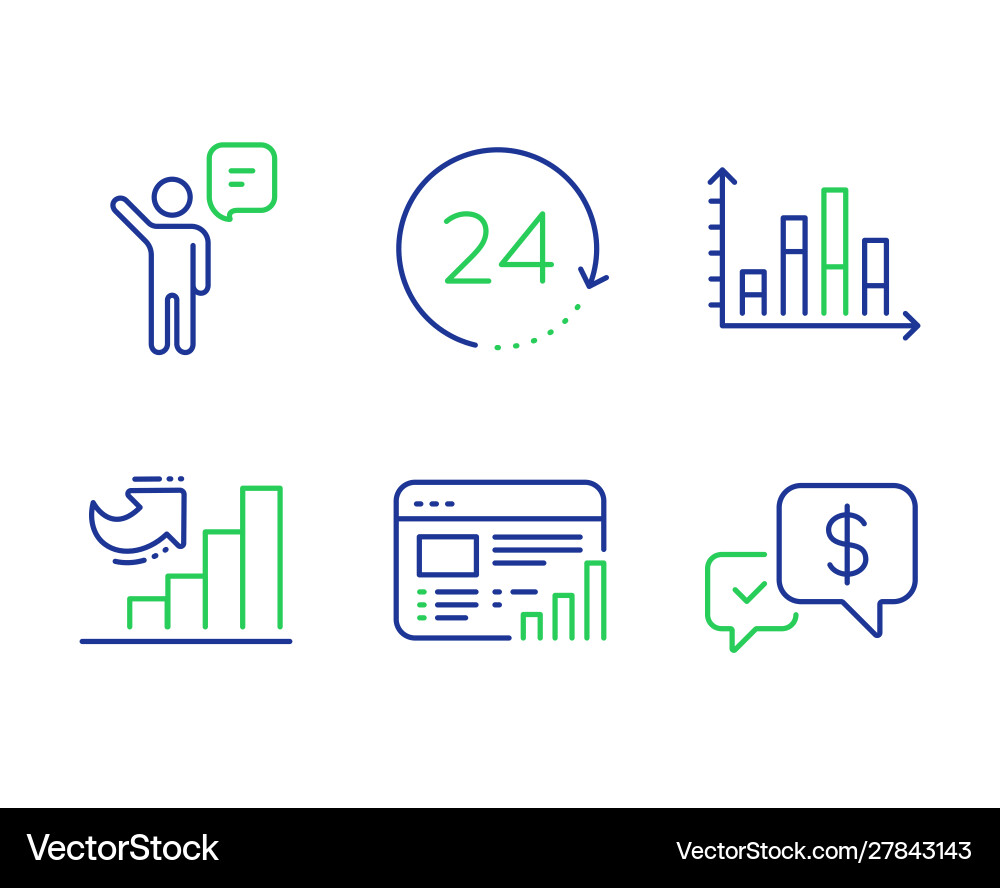 Growth chart diagram graph and web report icons Growth chart diagram graph and web report icons vector image