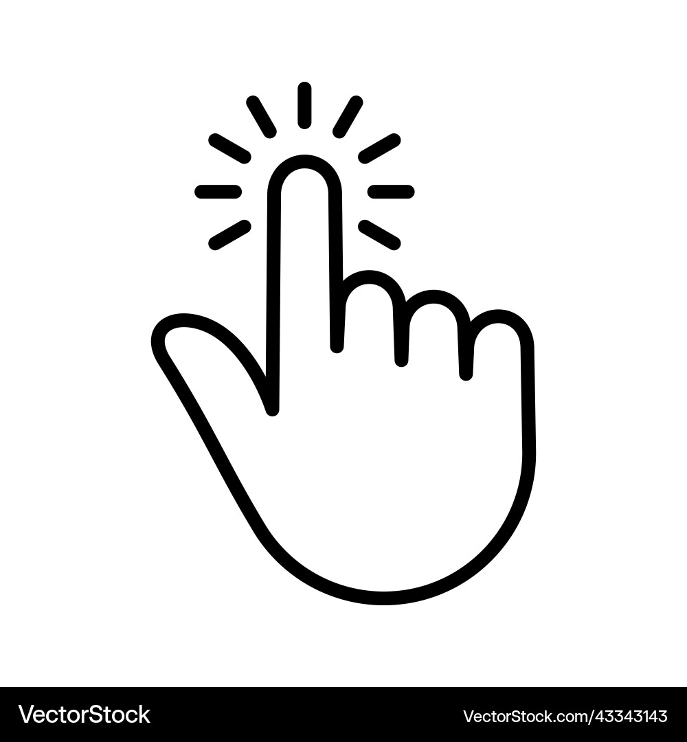 Hand click icon clicking finger pointer vector image