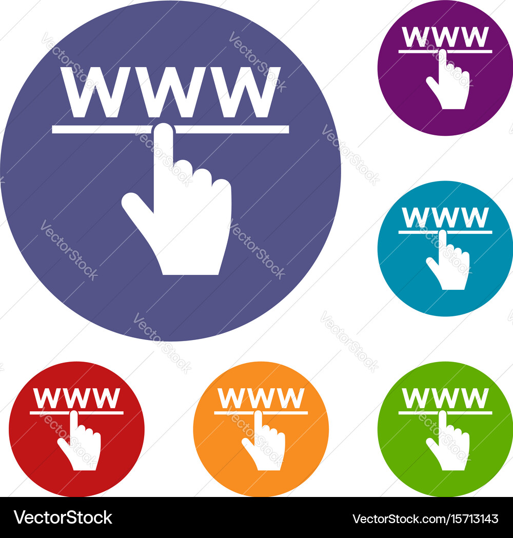Hand cursor and website icons set vector image