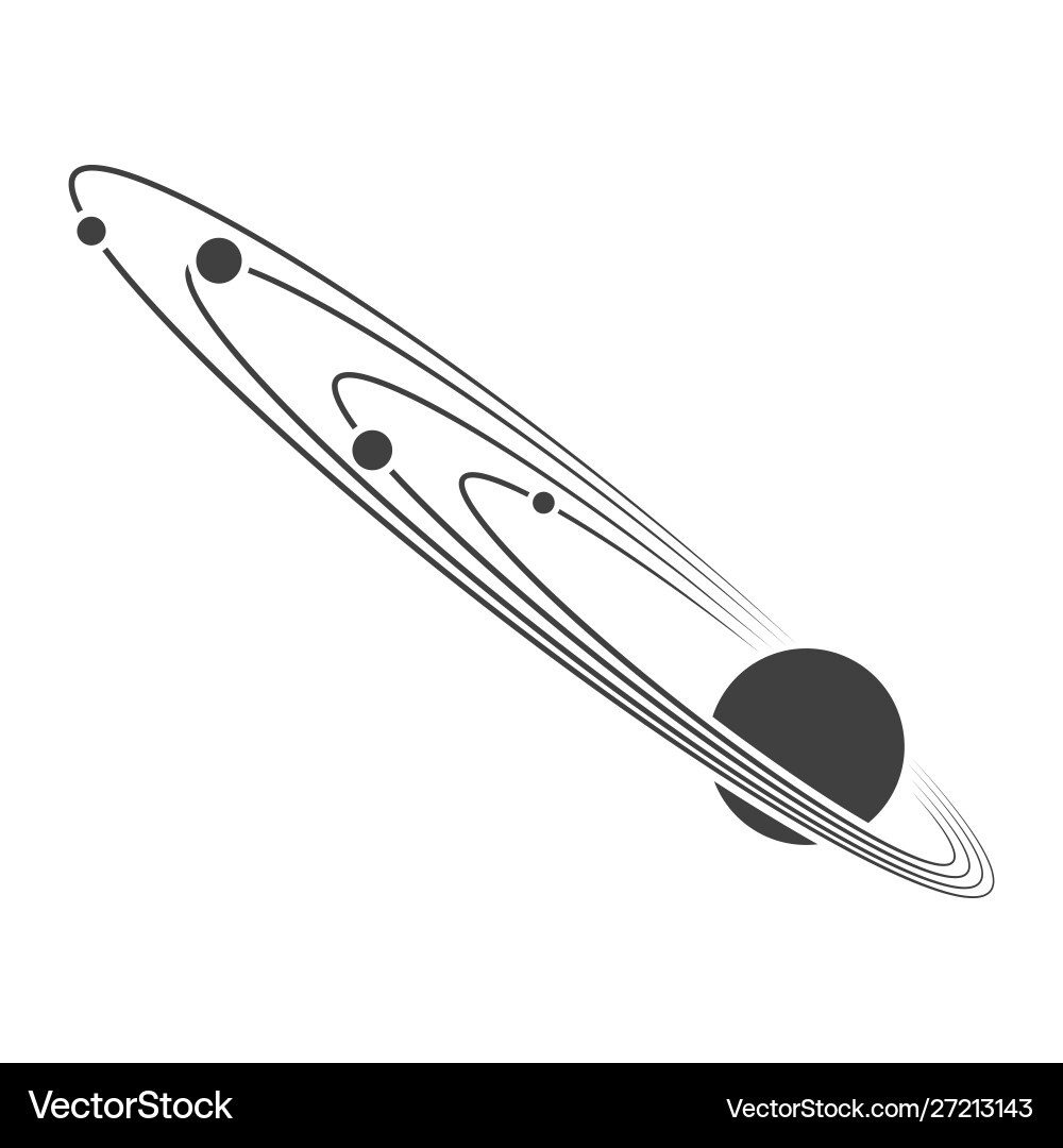 Icon orbits planets around sun Icon orbits planets around sun vector image