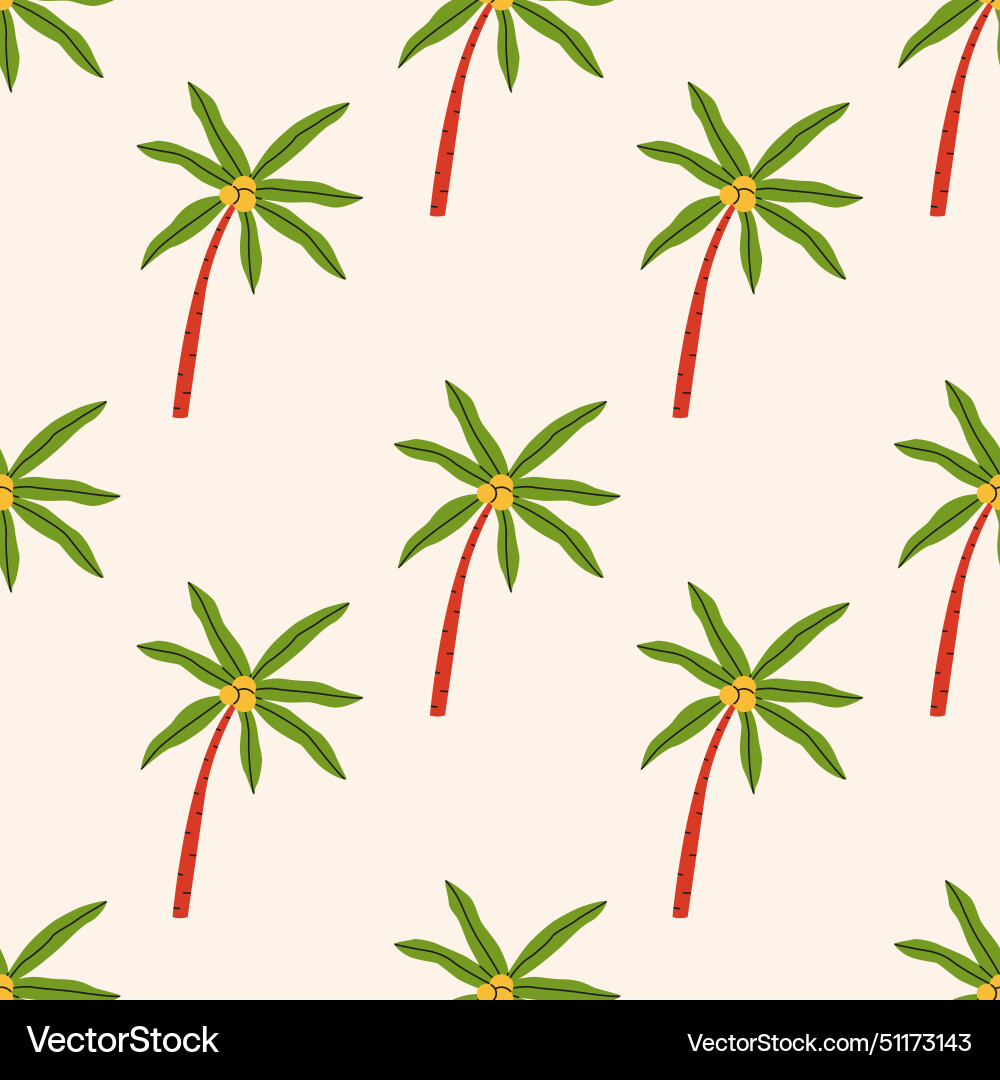 Pattern with colorful palm trees Vector Image