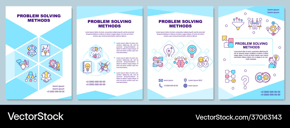Problem solving method brochure template Problem solving method brochure template Vector Image