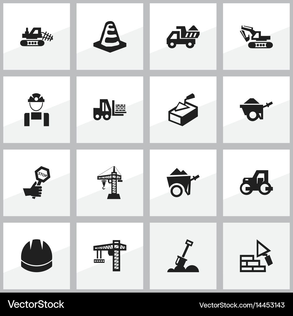 Set of 16 editable structure icons includes vector image