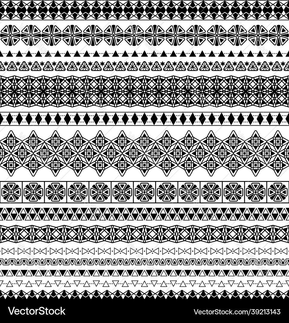 Set of brushes made triangular elements Set of brushes made triangular elements vector image