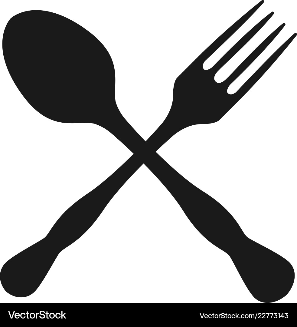 Spoon and Fork Icon Set Vector Image