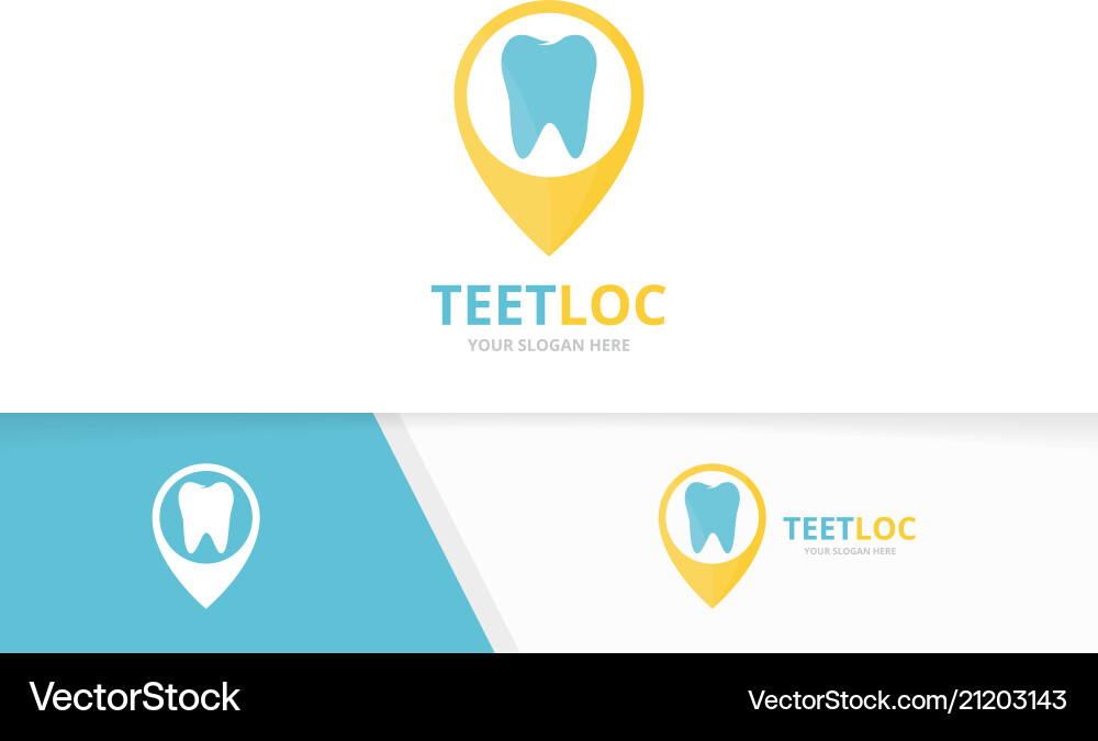 Tooth and map pointer logo combination Tooth and map pointer logo combination Vector Image