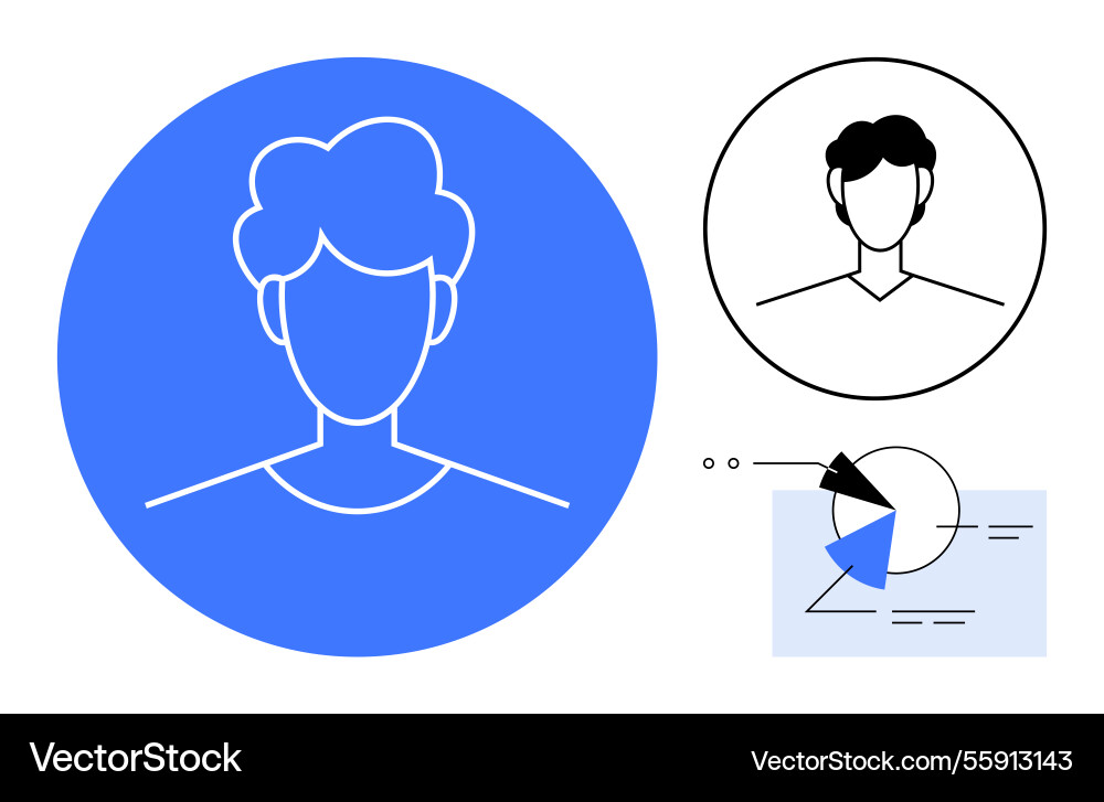 User profile representation with analytics User profile representation with analytics vector image