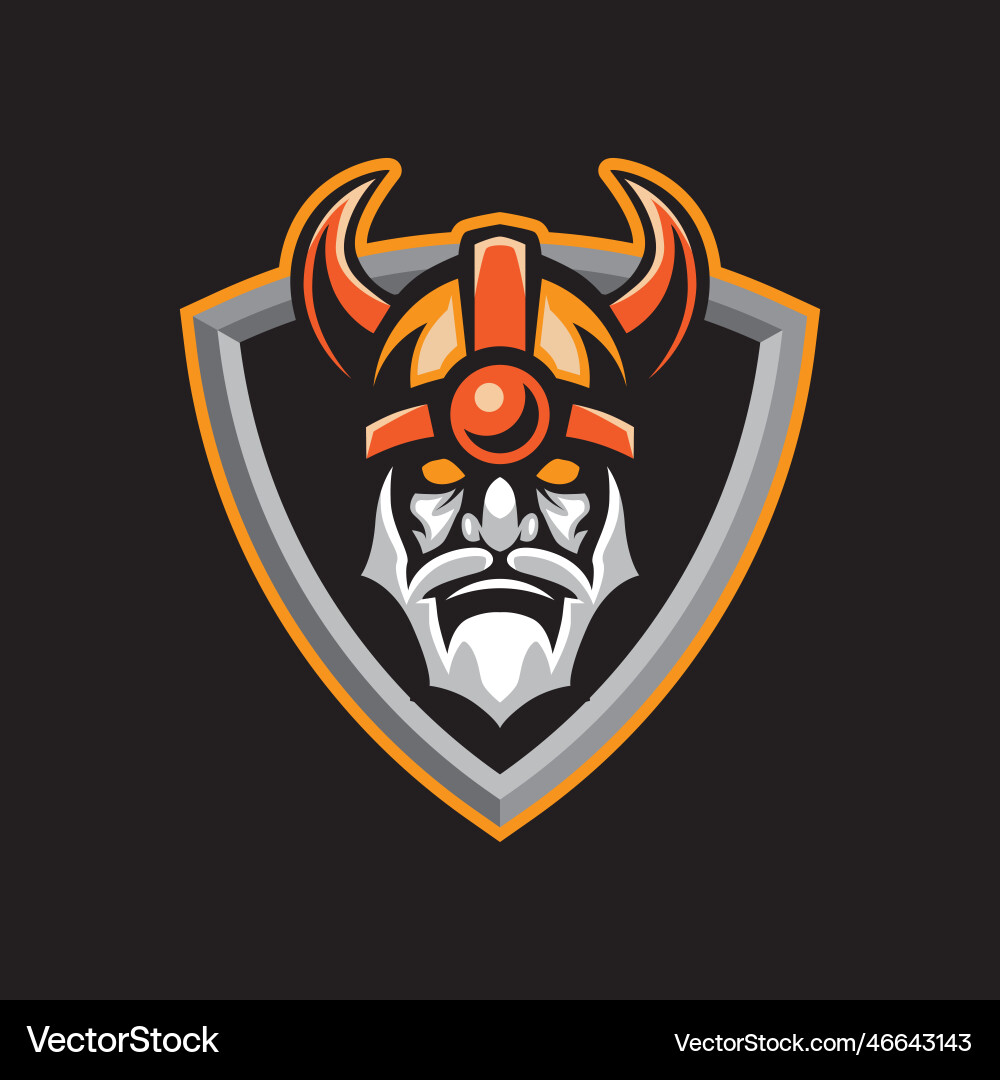 Viking Kopf Maskottchen Emblem Logo Viking Kopf Maskottchen Emblem Logo vektorbild