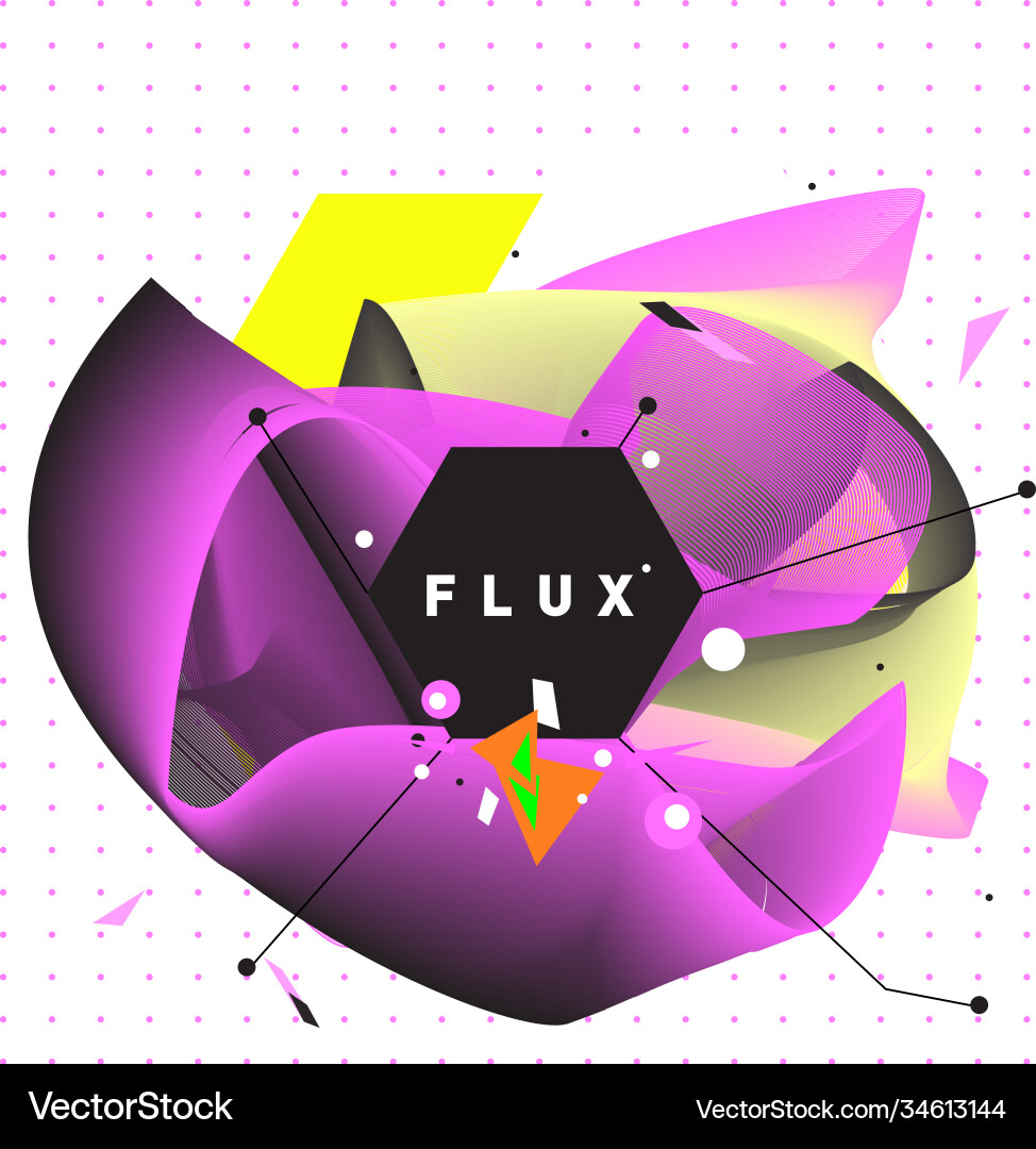 3d colorful wave background dynamic flux effect Vector Image