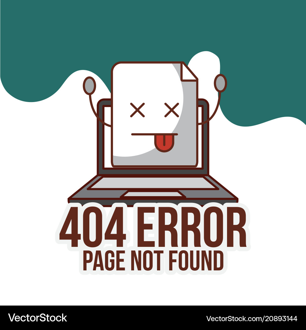 404 error page not found Vector Image