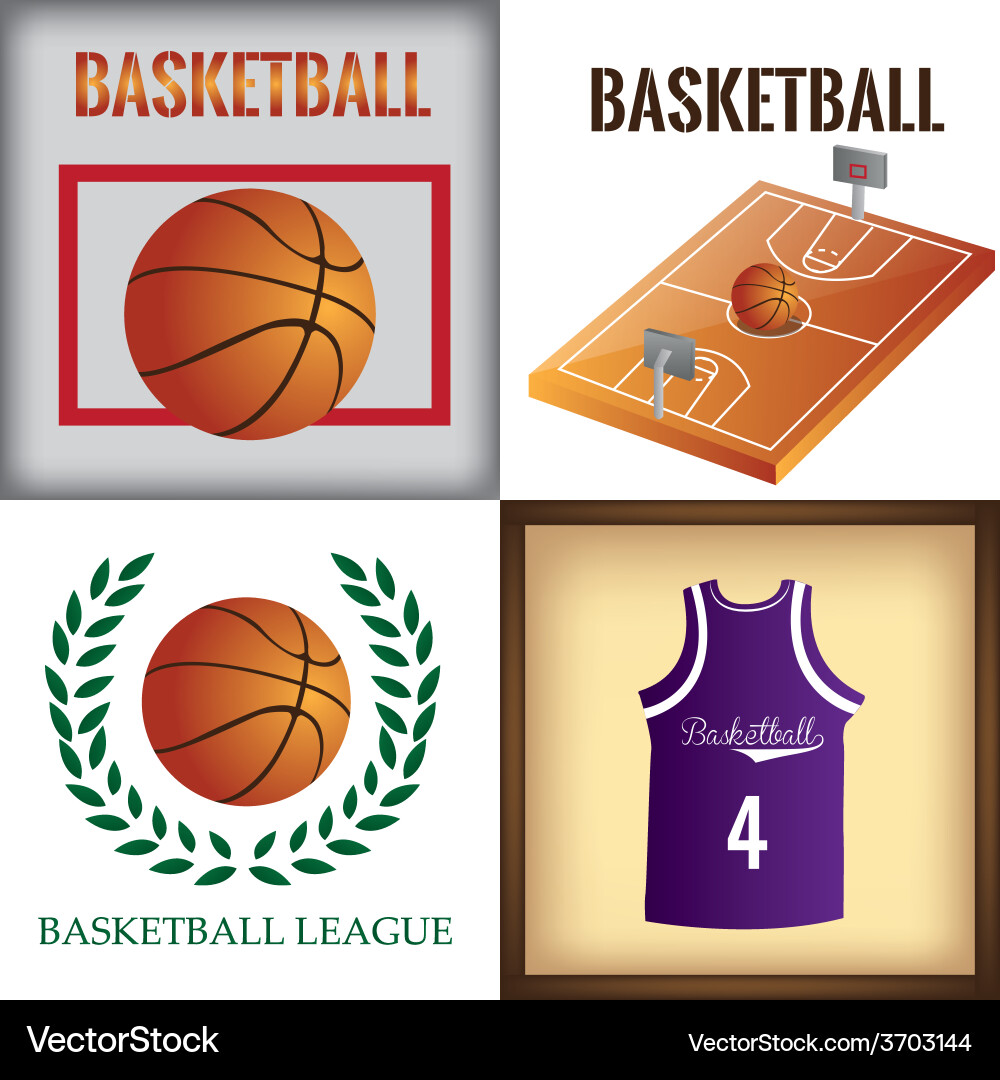 A set of backgrounds and labels with different bas vector image