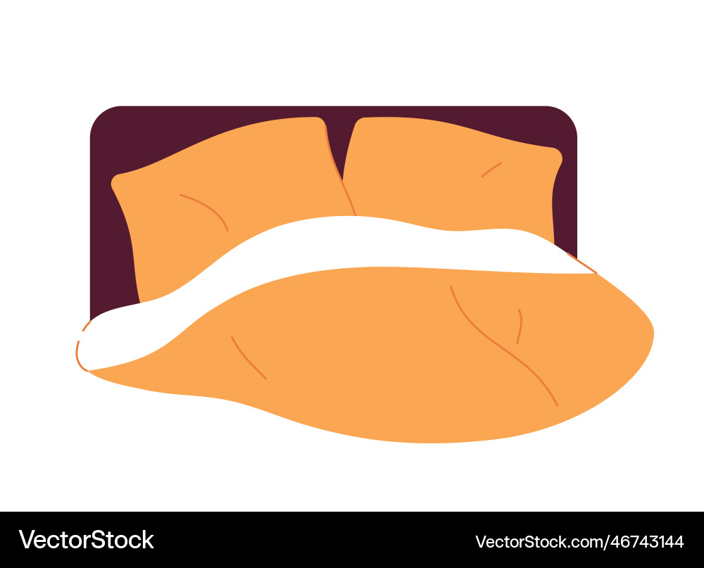 Bedding and mattress for good sleep semi flat Bedding and mattress for good sleep semi flat vector image