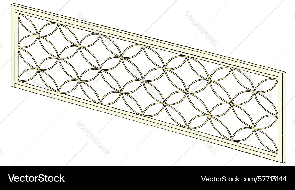 Decorative lattice panel with geometric pattern Vector Image