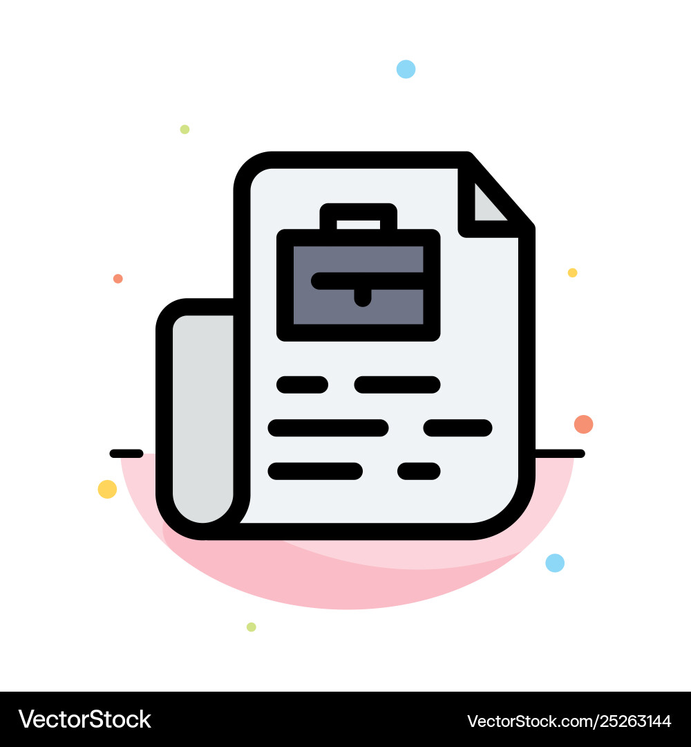 Document job file bag abstract flat color icon Document job file bag abstract flat color icon vector image