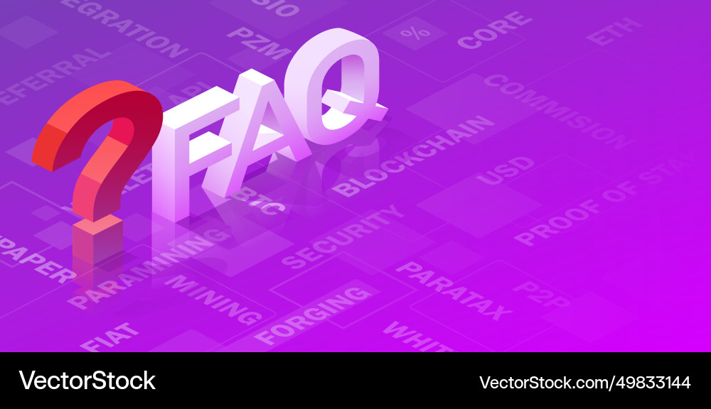 FAQ Red Exclamation Point Large Letters Vector Image