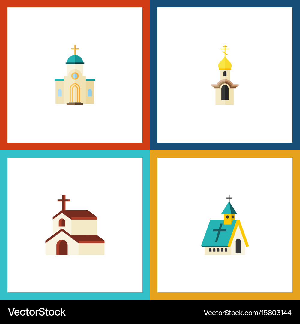 Flat icon building set of structure architecture Vector Image