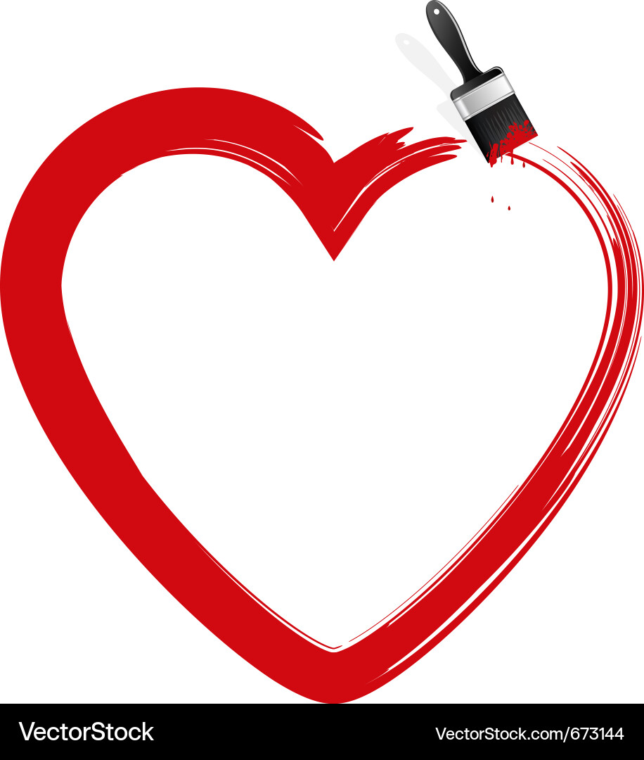 Heart Splash with Brushstroke Vector Image