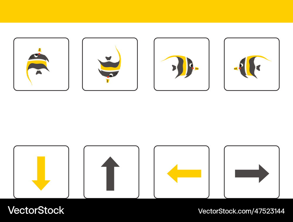 Left right up or down spatial orientation Left right up or down spatial orientation vector image