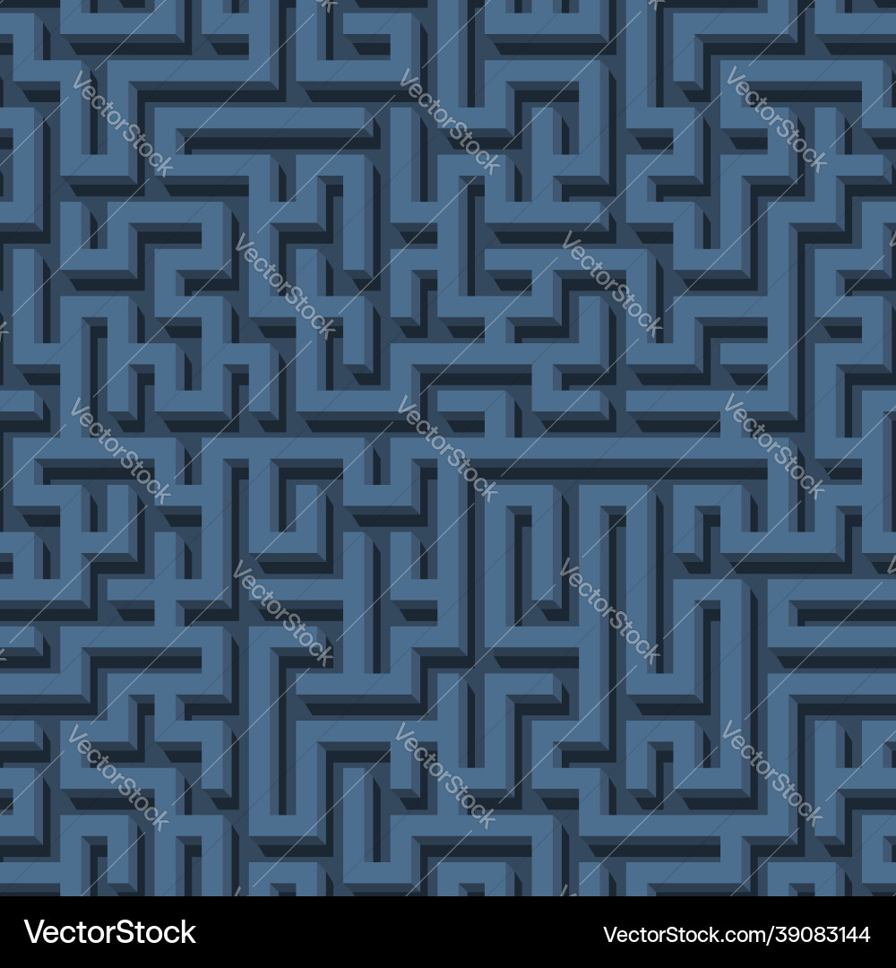 Maze seamless pattern with endless tiled labyrinth Maze seamless pattern with endless tiled labyrinth vector image