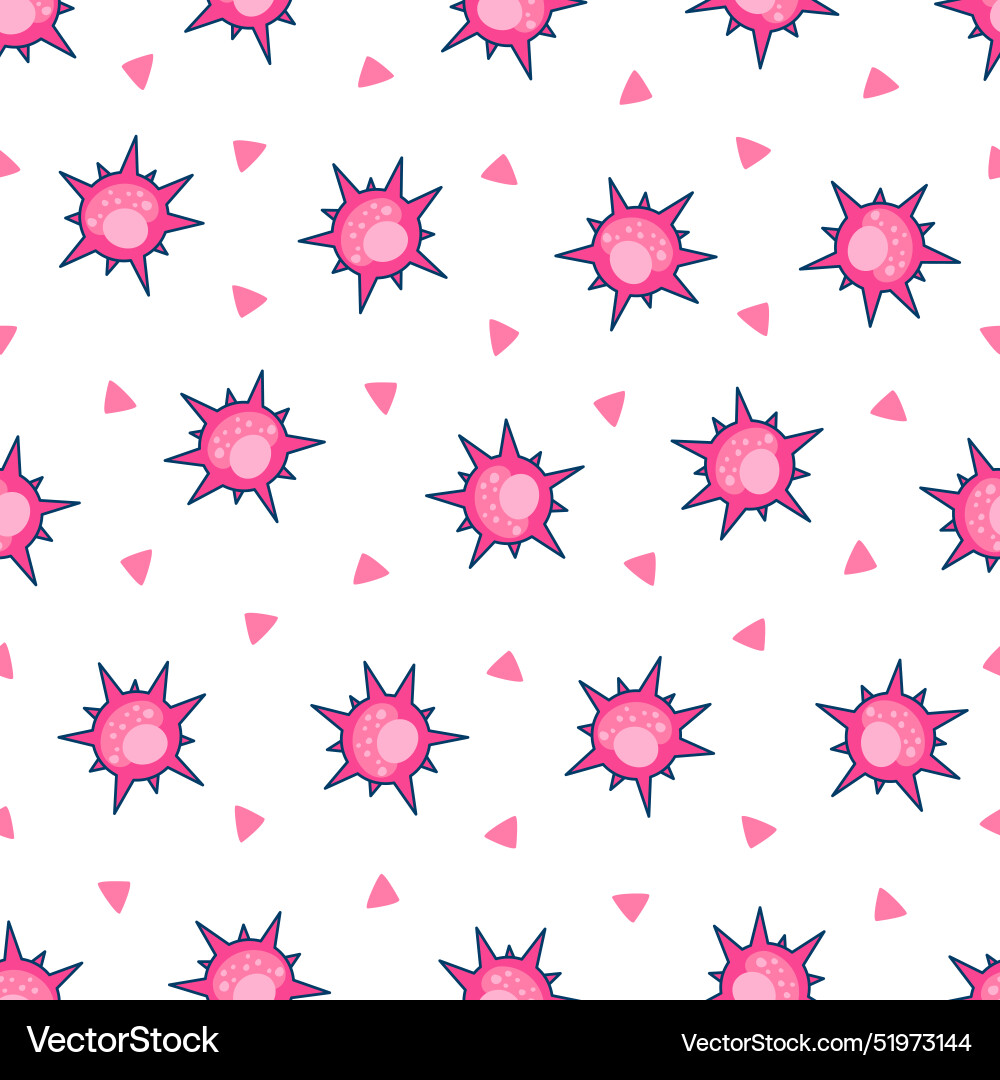 Microbes and pathogen seamless pattern vector image