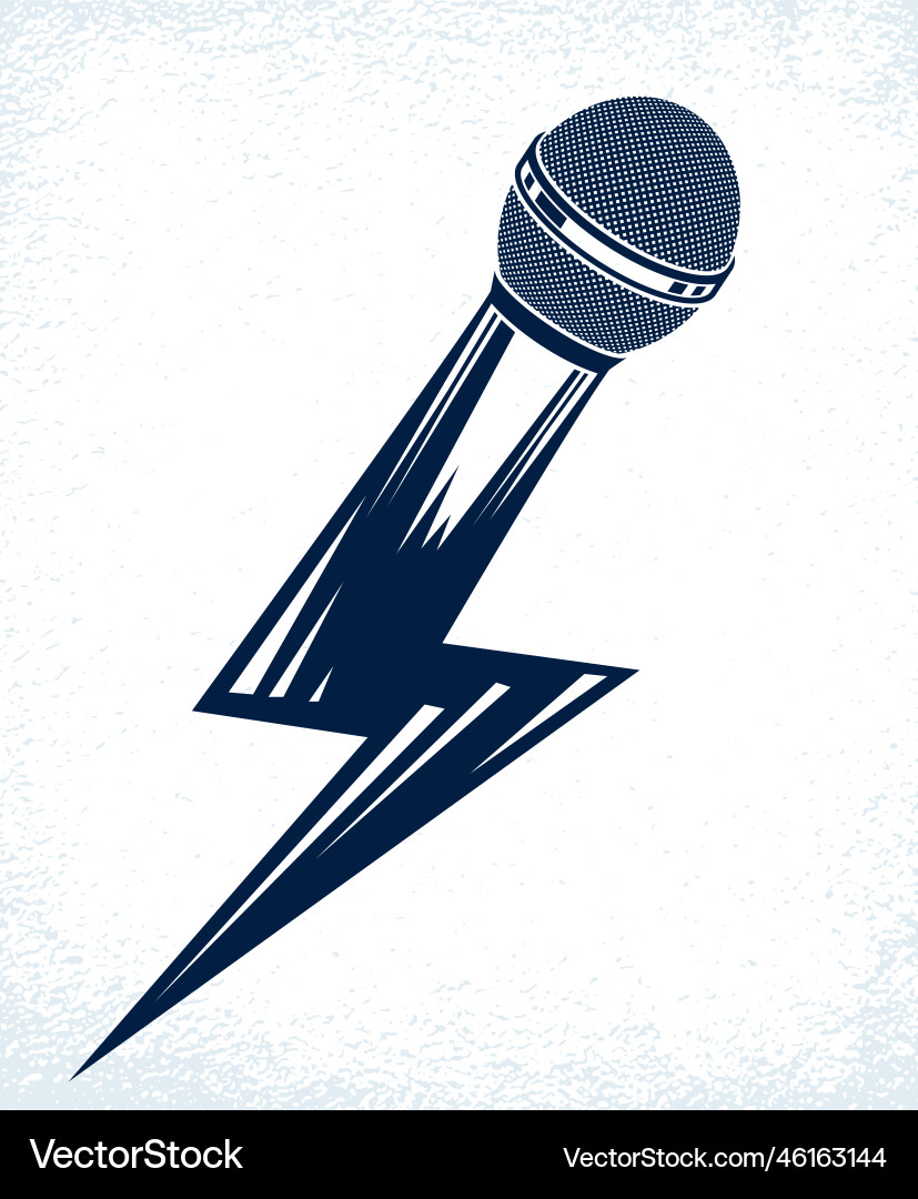 Microphone in a shape of lightning mic like Microphone in a shape of lightning mic like vector image