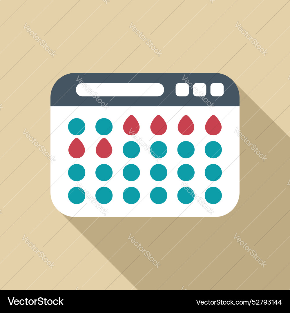 Online menstrual cycle tracking app showing Online menstrual cycle tracking app showing vector image